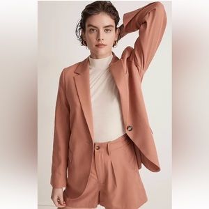 Madewell $178 The Larsen Blazer in Drapeweave Dried Rose Size XL Relaxed Fit
